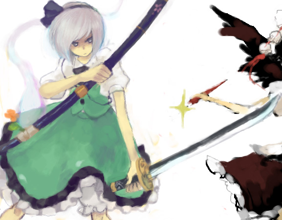 konpaku youmu and shameimaru aya (touhou) drawn by tamaguno