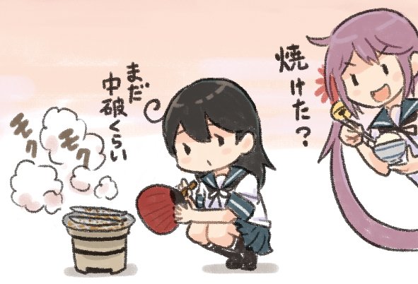 ushio and akebono (kantai collection) drawn by saiguchi_otoufu