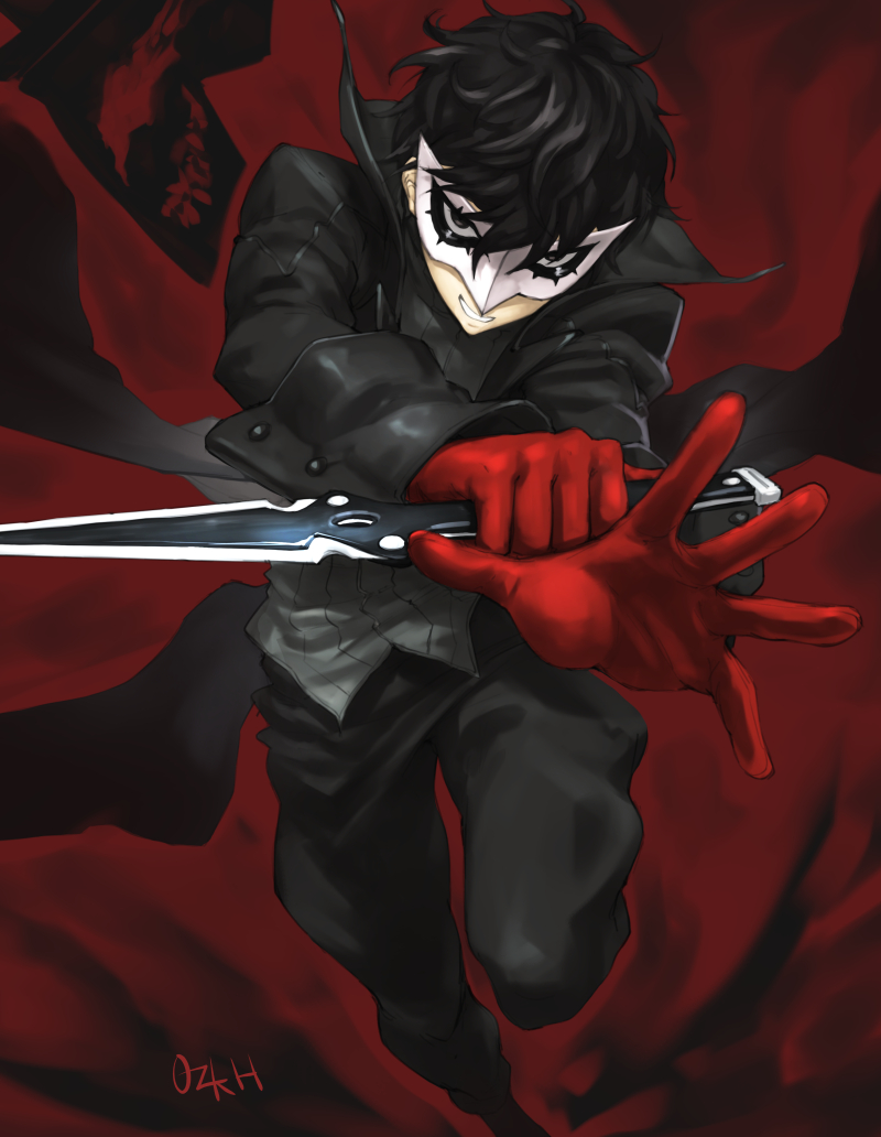 amamiya ren and joker (persona and 1 more) drawn by ozkh