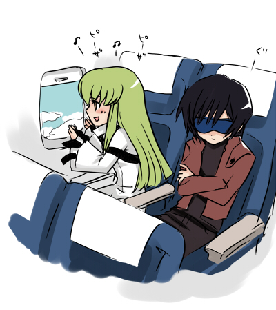 c.c. and lelouch vi britannia (code geass) drawn by mizunomoto