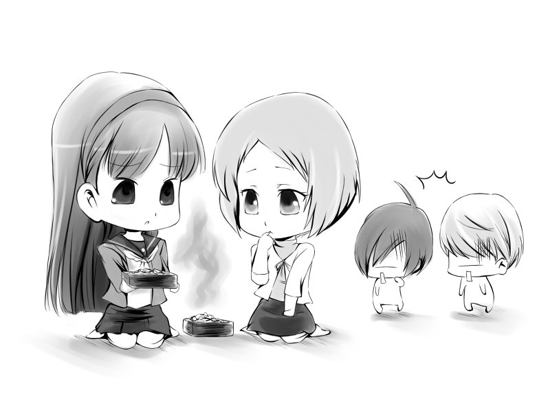 narukami yu, yuuki makoto, amagi yukiko, and yamagishi fuuka (persona and 2 more) drawn by oglee