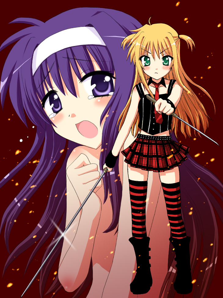 arisa bunnings, tsukimura suzuka, and burning arisa (lyrical nanoha and 1 more) drawn by saki_chisuzu