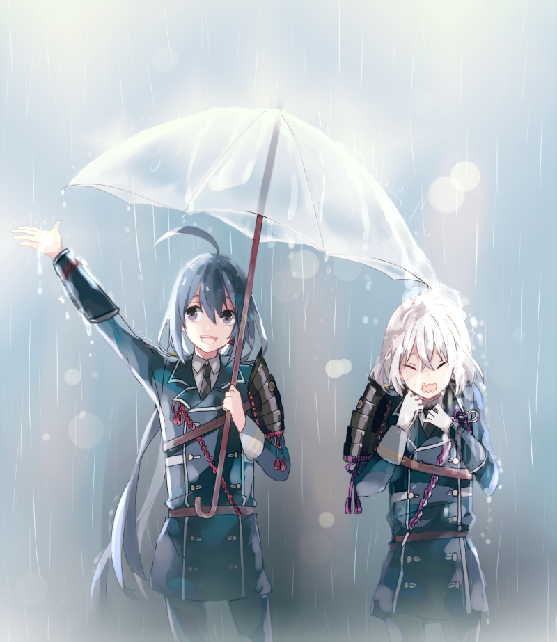 namazuo toushirou and honebami toushirou (touken ranbu) drawn by hacuto
