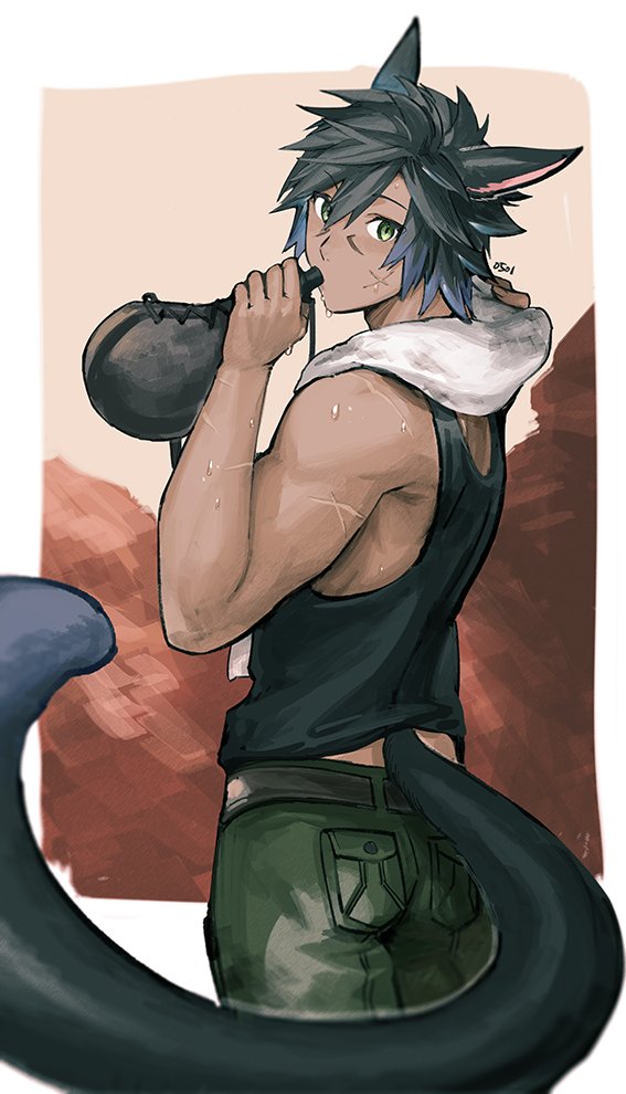 warrior of light (final fantasy and 1 more) drawn by mn_(zig_r14)