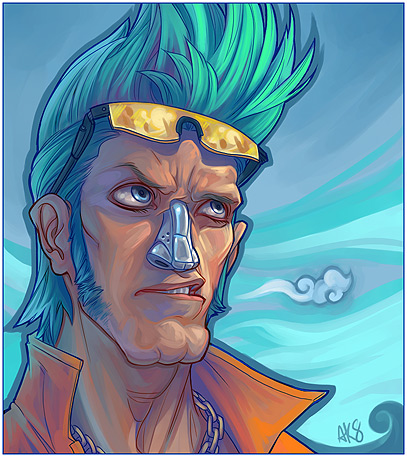 franky (one piece) drawn by questionstar