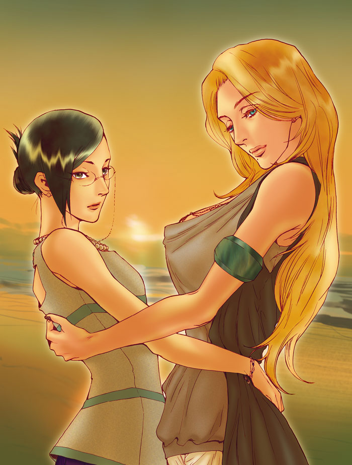 matsumoto rangiku and ise nanao (bleach) drawn by gekkousha