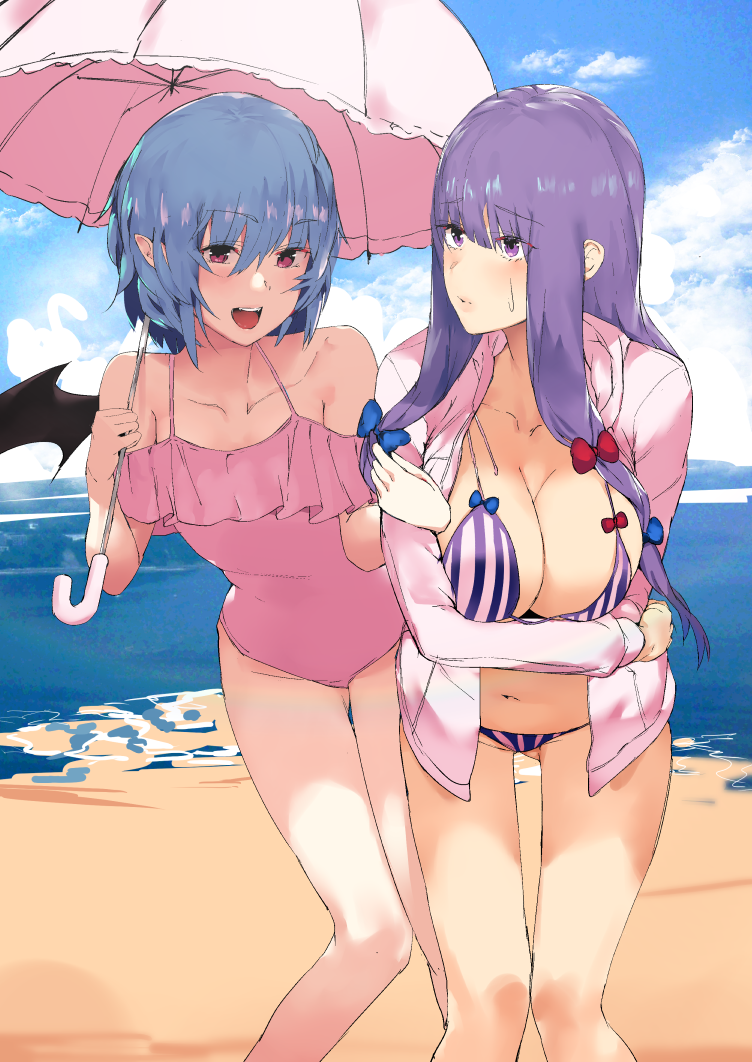 remilia scarlet and patchouli knowledge (touhou) drawn by asuzemu