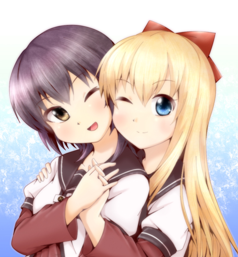 toshinou kyouko and funami yui (yuruyuri) drawn by kaina