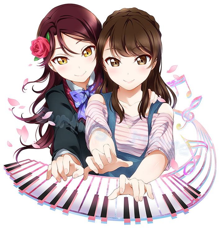 sakurauchi riko and aida rikako (love live! and 1 more) drawn by surfing_orange