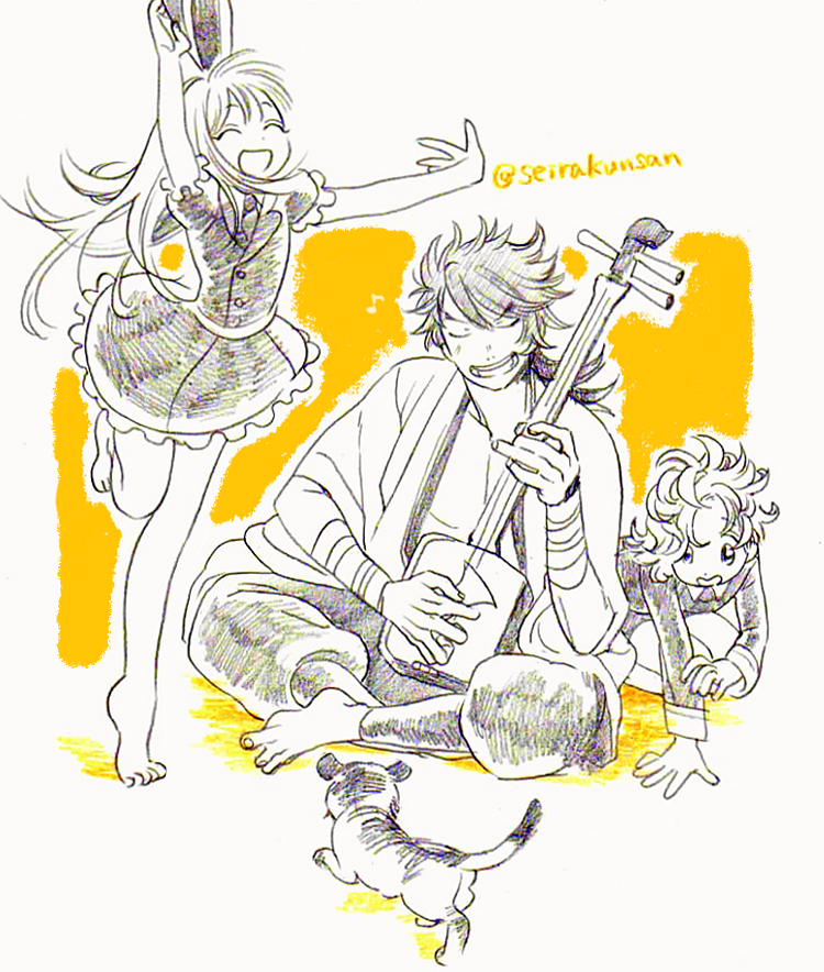 midare toushirou, gokotai, gokotai's tigers, and mutsu-no-kami yoshiyuki (touken ranbu) drawn by seirakun3