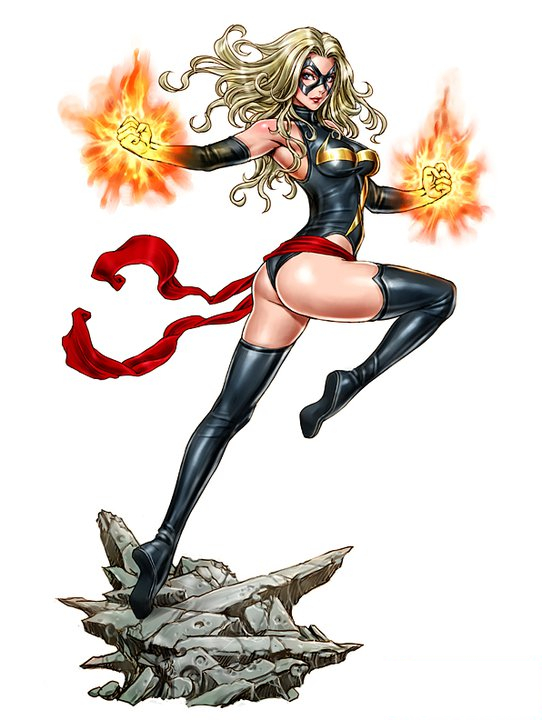 ms. marvel, carol danvers, and carol susan jane danvers (marvel and 2 more) drawn by yamashita_shun'ya