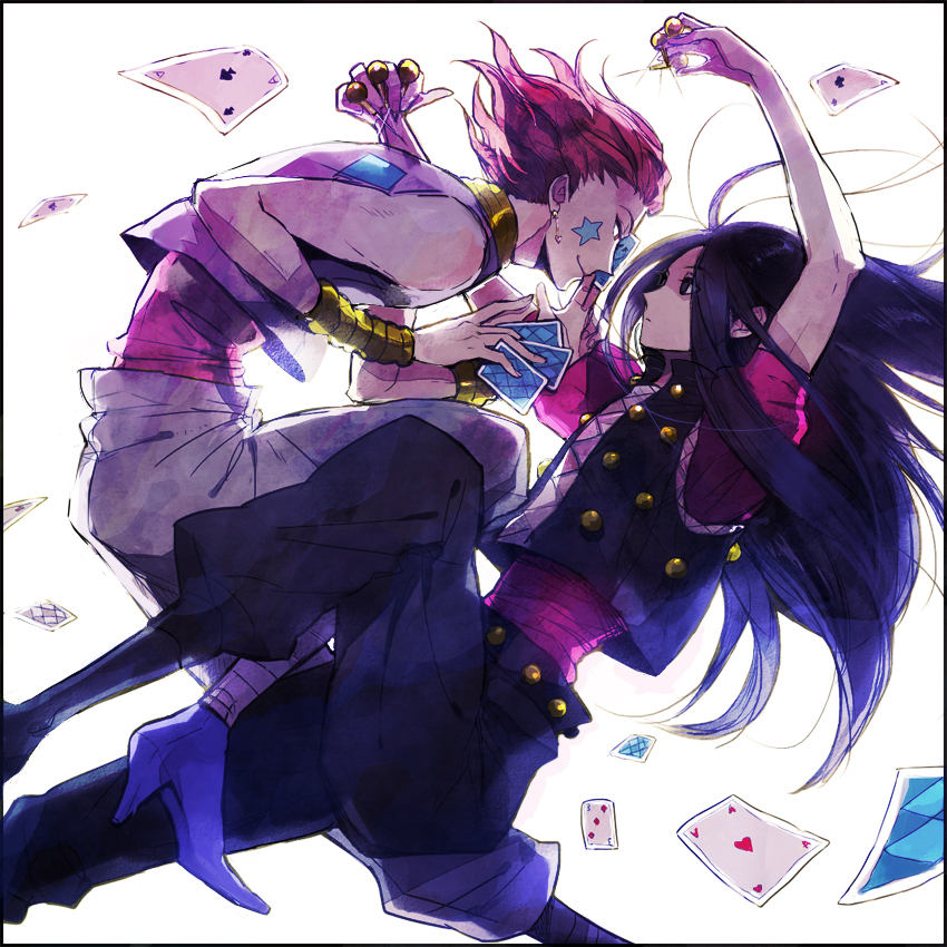 hisoka morow and illumi zoldyck (hunter x hunter) drawn by rusuko