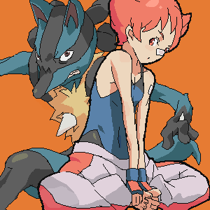 lucario and maylene (pokemon and 1 more) drawn by kon_(kdash)