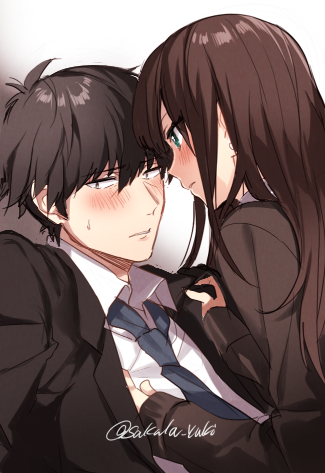 producer and shibuya rin (idolmaster and 1 more) drawn by sakura_yuki_(clochette)