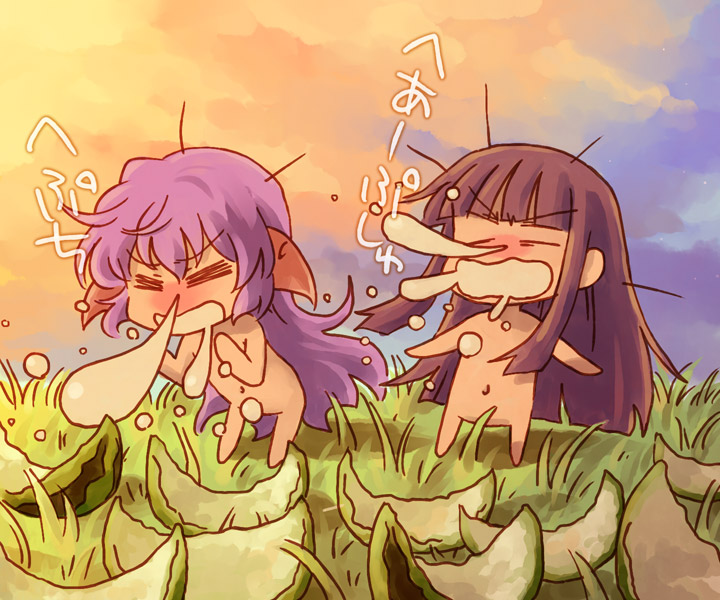 furude rika and hanyuu (higurashi no naku koro ni) drawn by nekokun