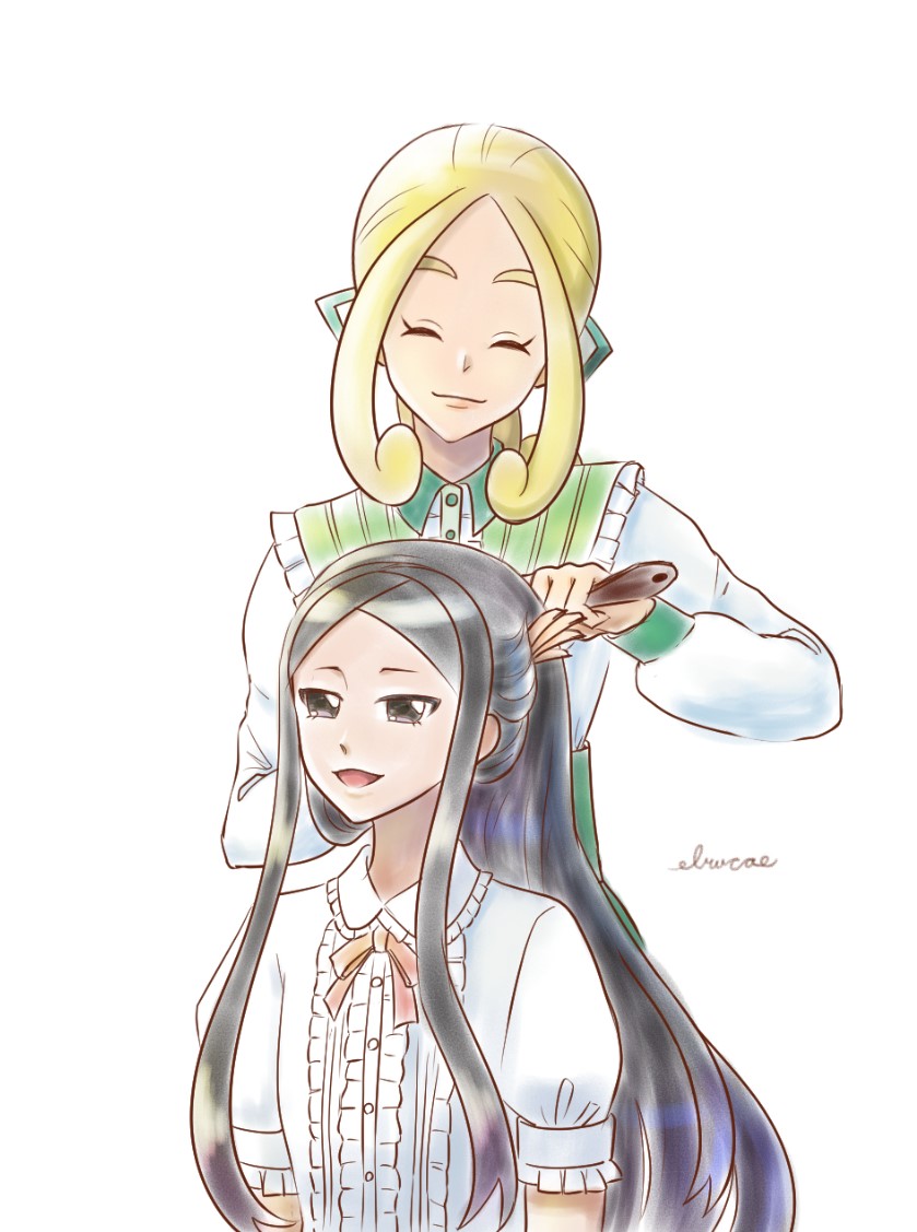 viola and valerie (pokemon and 1 more) drawn by erushiza