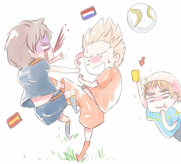 united kingdom, spain, and netherlands (axis powers hetalia and 2 more) drawn by tato