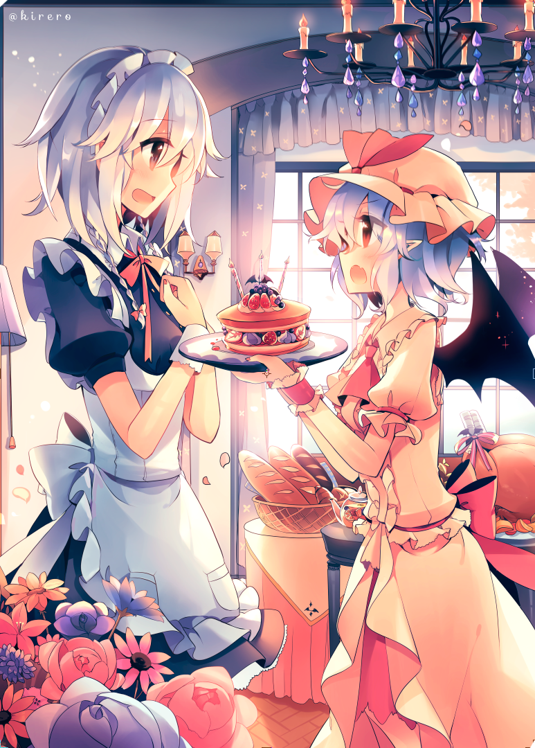 remilia scarlet and izayoi sakuya (touhou) drawn by kirero