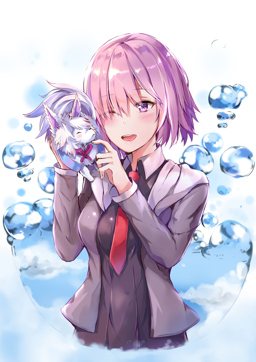 mash kyrielight and fou (fate and 1 more) drawn by konka