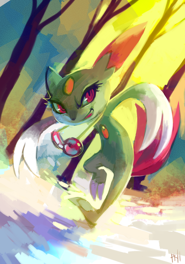 sneasel (pokemon and 1 more) drawn by glitchedpuppet