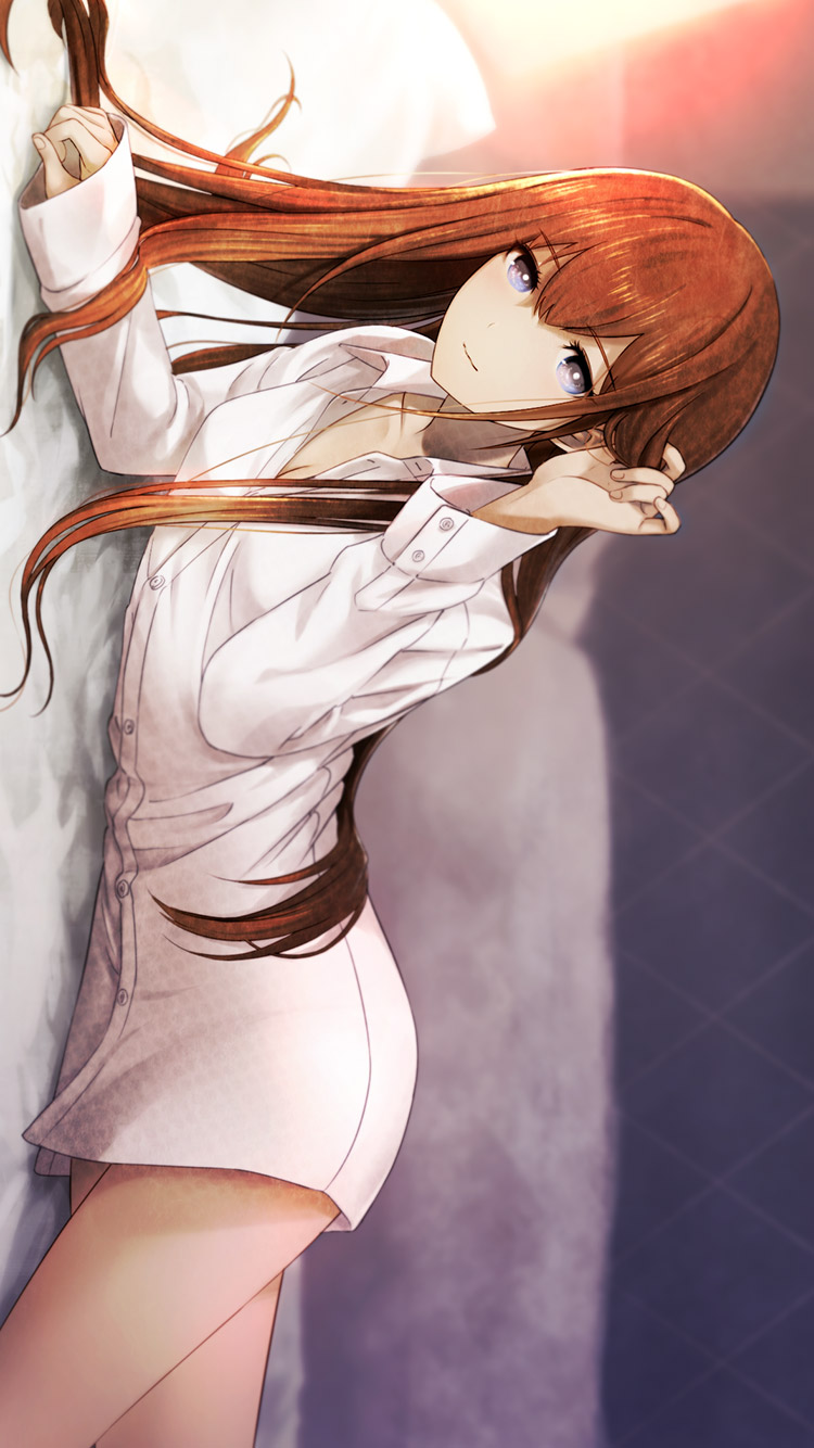 makise kurisu (science adventure and 1 more) drawn by huke