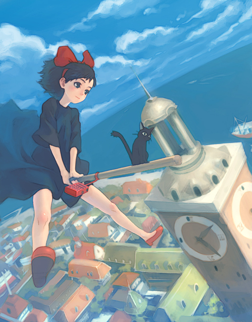 kiki and jiji (majo no takkyuubin) drawn by weno