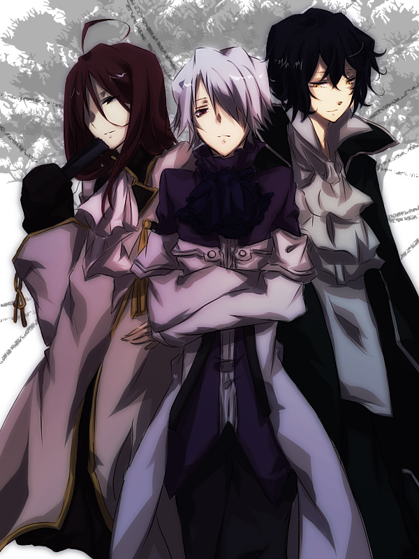 xerxes break, gilbert nightray, and rufus barma (pandora hearts) drawn by sotsunaku