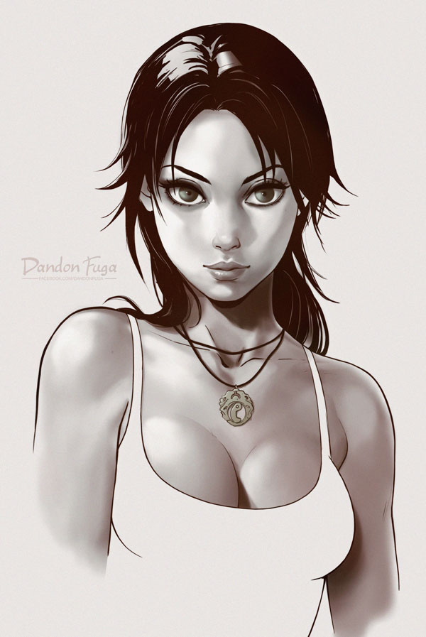 lara croft (tomb raider) drawn by dandon_fuga