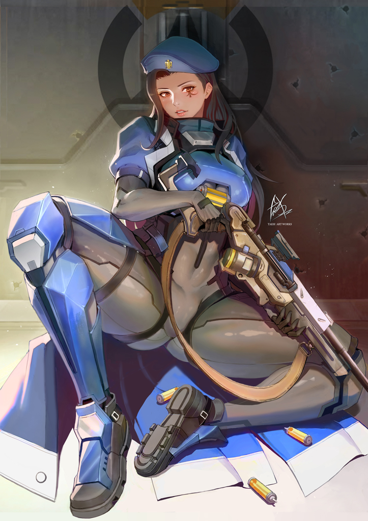 ana and captain amari (overwatch and 1 more) drawn by taesi
