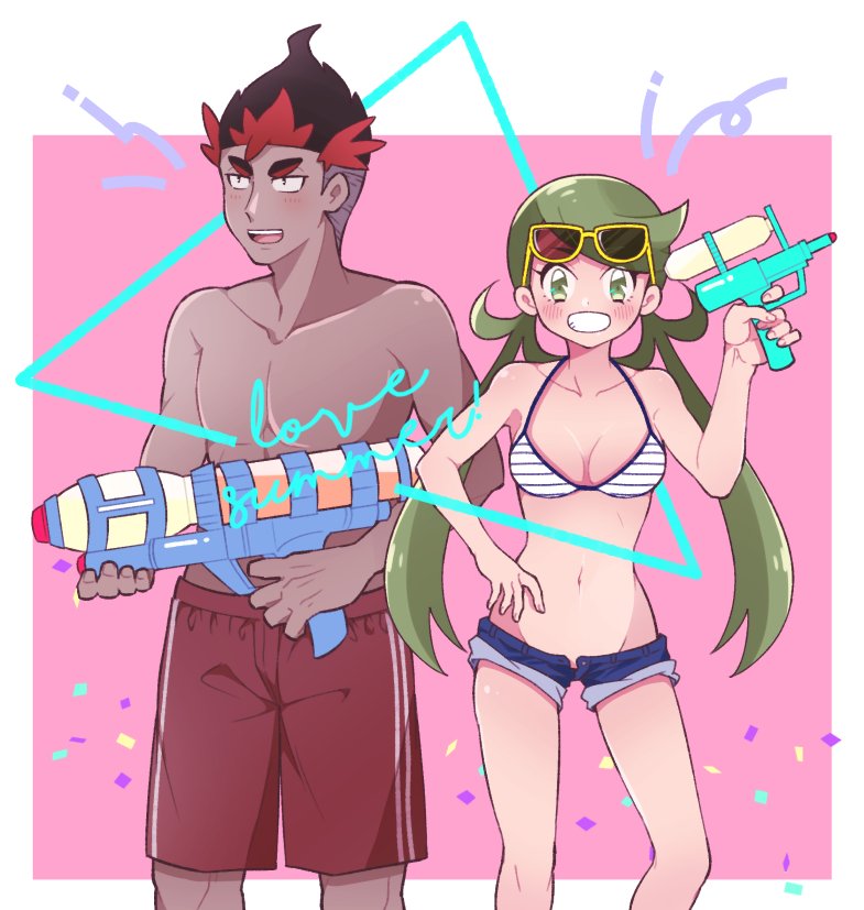 mallow and kiawe (pokemon and 1 more) drawn by jogurtti