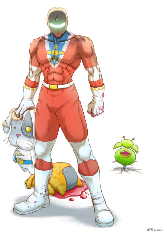 sunred, usakotsu, devil neko, and p-chan kai (tentai senshi sunred) drawn by kongcool