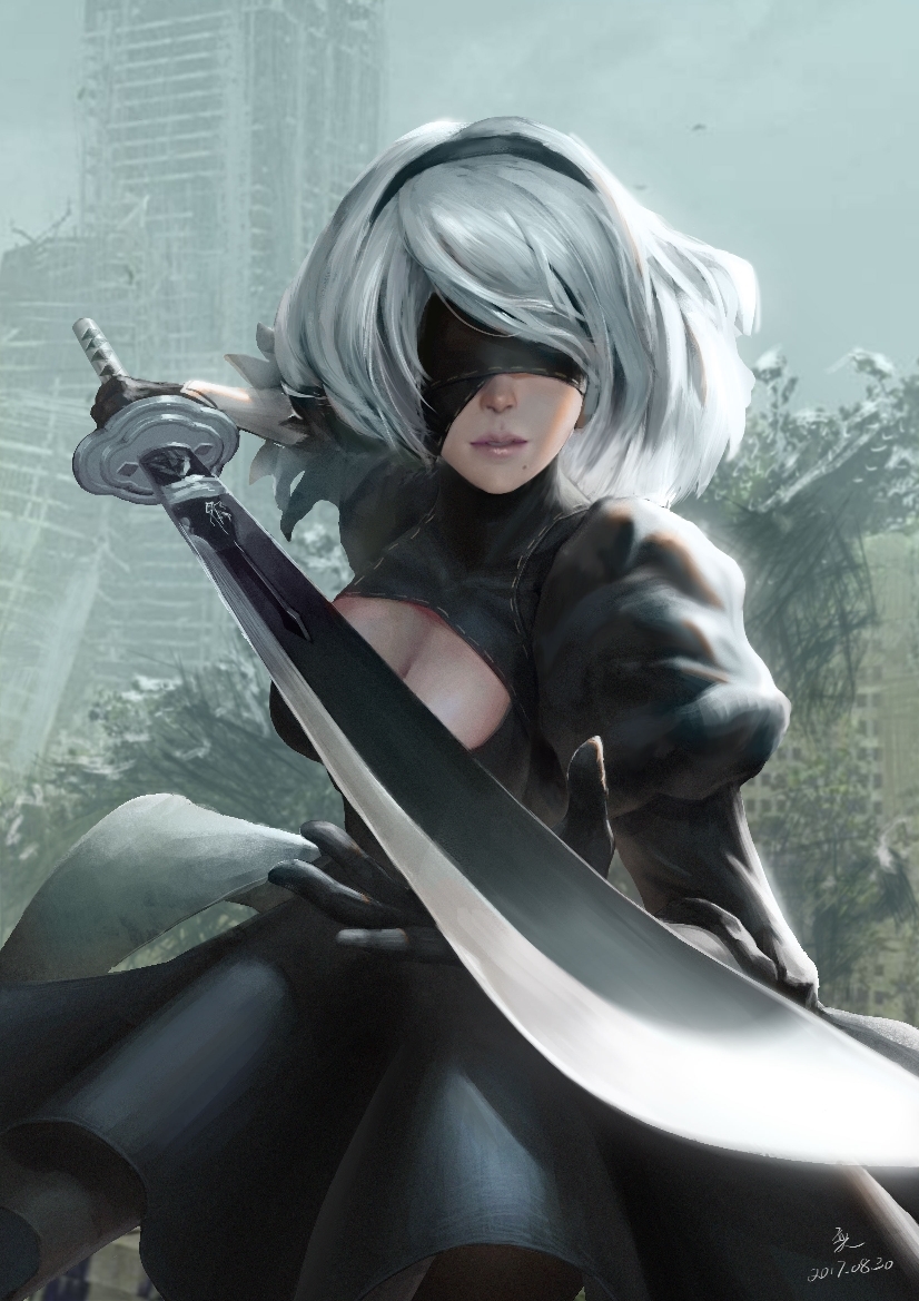 2b (nier and 1 more) drawn by yi_(cs574878843)