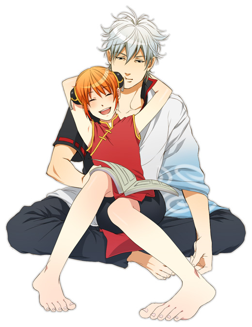 sakata gintoki and kagura (gintama) drawn by noodle_(nnoddlee)