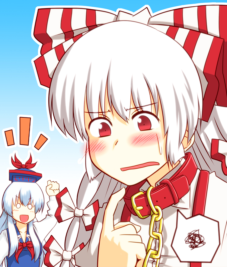 fujiwara no mokou and kamishirasawa keine (touhou) drawn by hariyaa
