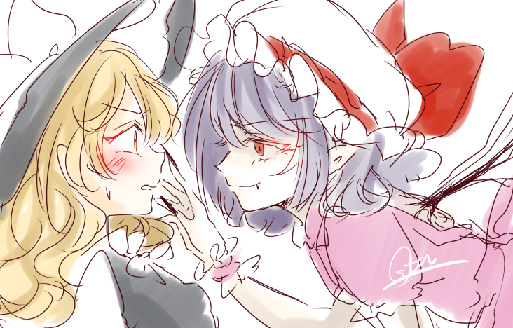 kirisame marisa and remilia scarlet (touhou) drawn by souta_(karasu_no_ouchi)