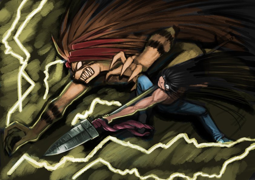 tora and aotsuki ushio (ushio to tora) drawn by wasabi60