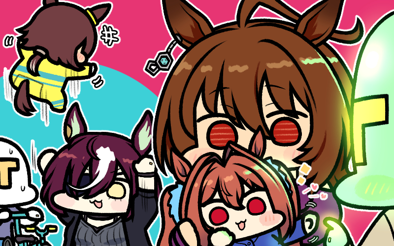 trainer, agnes tachyon, daiwa scarlet, vodka, t-head trainer, and 1 more (umamusume) drawn by jazz_jack