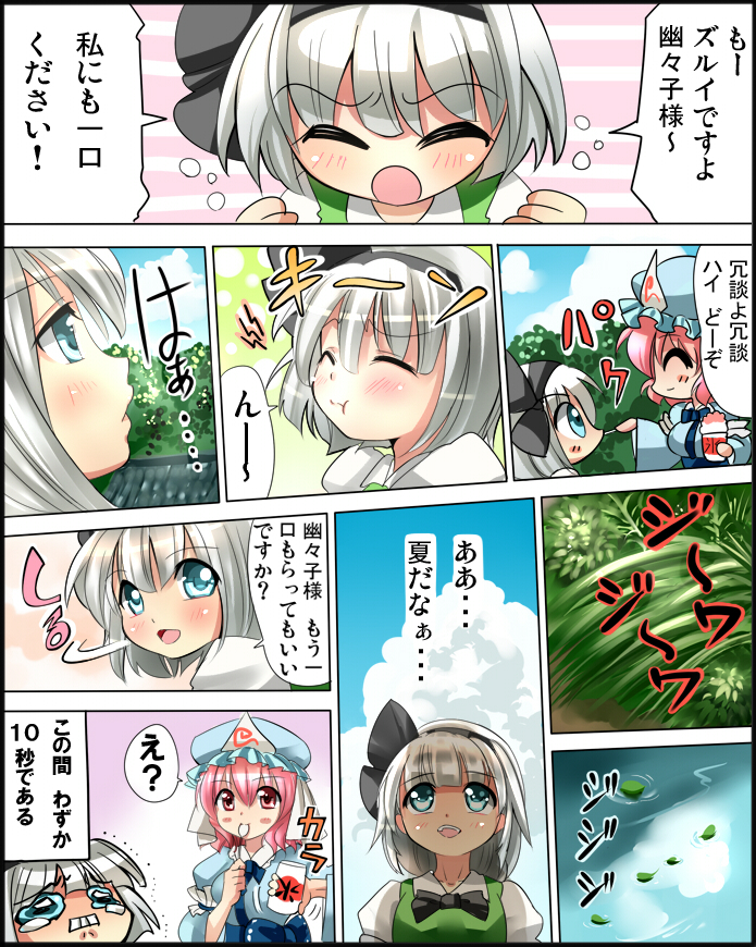 konpaku youmu and saigyouji yuyuko (touhou) drawn by nagare