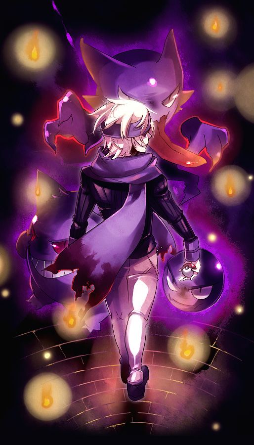 gengar, gastly, haunter, and morty (pokemon and 1 more) drawn by hizuki_(hidu_aki)