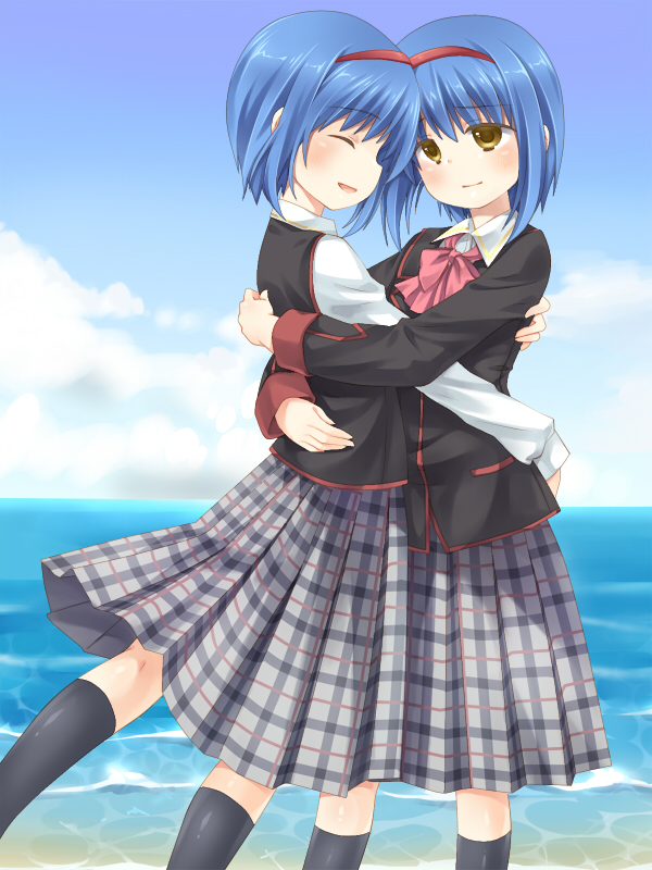 nishizono mio and nishizono midori (little busters!) drawn by satou_aoi