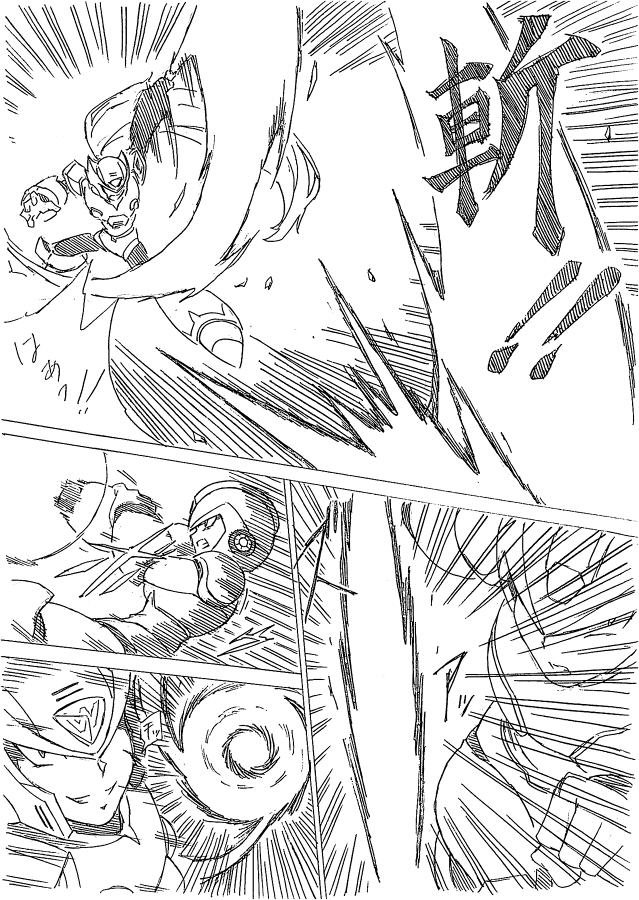 zero and x (mega man and 1 more) drawn by shouji_nigou