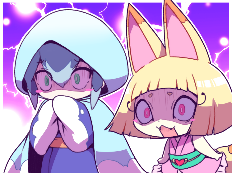 yukionna and kon-tan (youkai watch and 1 more) drawn by nollety
