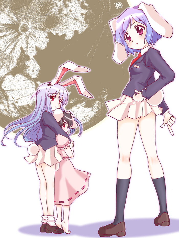 reisen udongein inaba, inaba tewi, and reisen (touhou) drawn by kairakuen_umenoka
