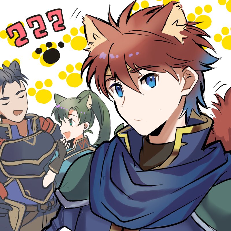 lyn, eliwood, and hector (fire emblem and 2 more) drawn by hamomo_fe
