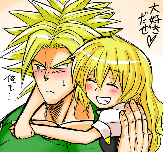 kirisame marisa and broly (touhou and 2 more) drawn by dora_v_nu