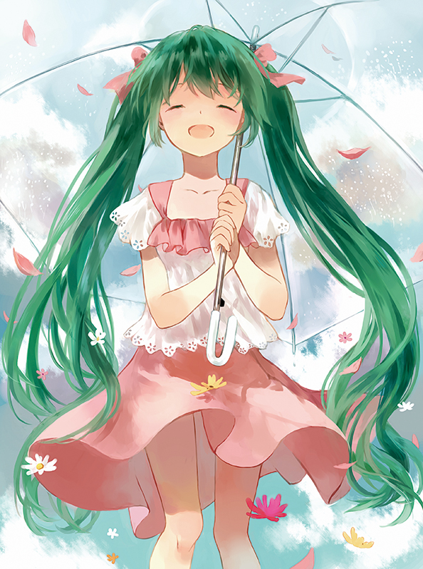 hatsune miku (vocaloid and 1 more) drawn by moekon
