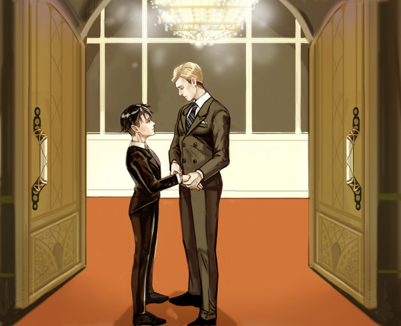 levi and erwin smith (shingeki no kyojin) drawn by yireheo