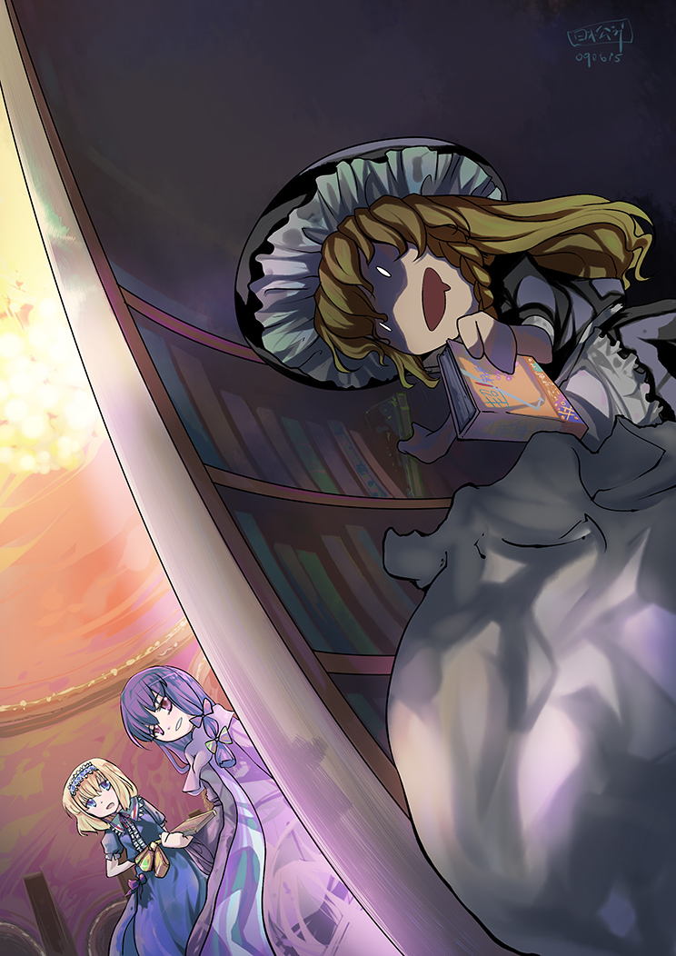 kirisame marisa, alice margatroid, and patchouli knowledge (touhou) drawn by nichimatsu_seri