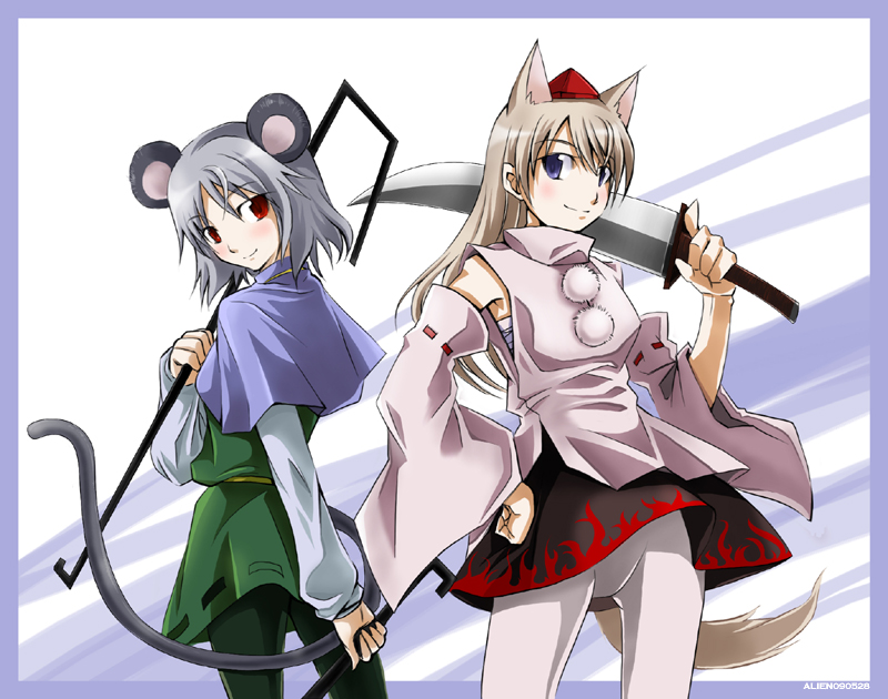 inubashiri momiji, nazrin, sanya v. litvyak, and eila ilmatar juutilainen (touhou and 2 more)