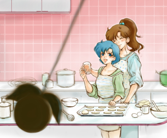 mizuno ami and kino makoto (bishoujo senshi sailor moon) drawn by otsukimi_(artist)